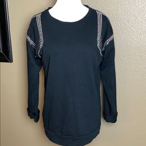 Two by Vince Camuto Long Sleeve Studded Top